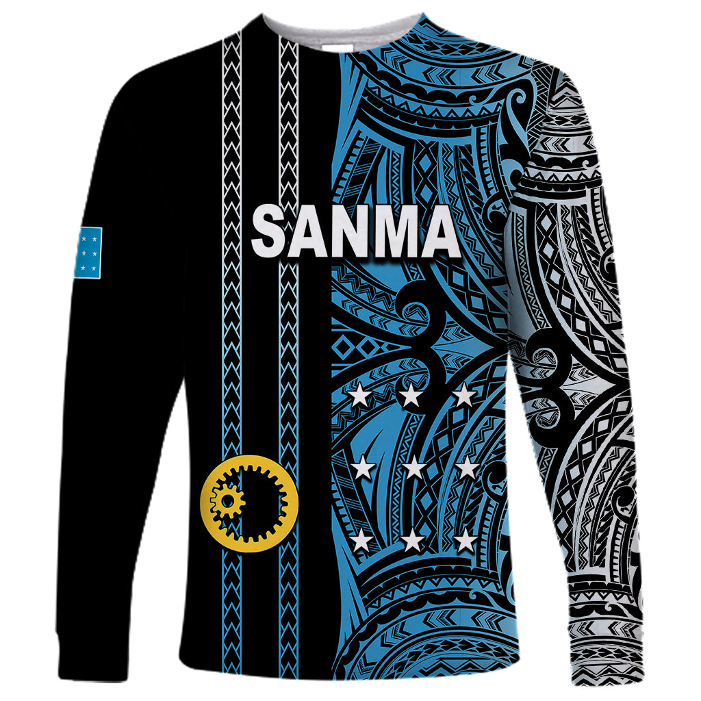 Custom Vanuatu Sanma Long Sleeve Shirt Polynesian Tribal LT6 Unisex Black - Polynesian Pride