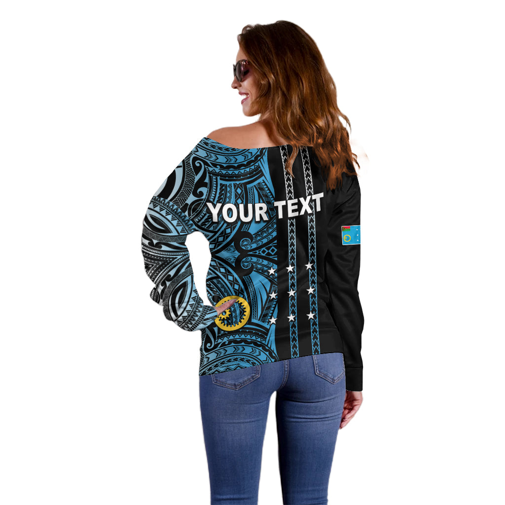Custom Vanuatu Sanma Off Shoulder Sweater Polynesian Tribal LT6 - Polynesian Pride