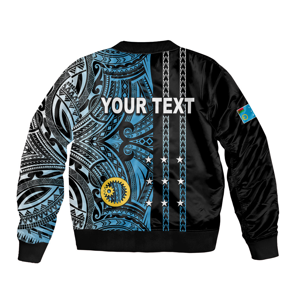 Custom Vanuatu Sanma Sleeve Zip Bomber Jacket Polynesian Tribal LT6 - Polynesian Pride