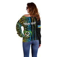 Custom Vanuatu Torba Off Shoulder Sweater Polynesian Tribal LT6 - Polynesian Pride