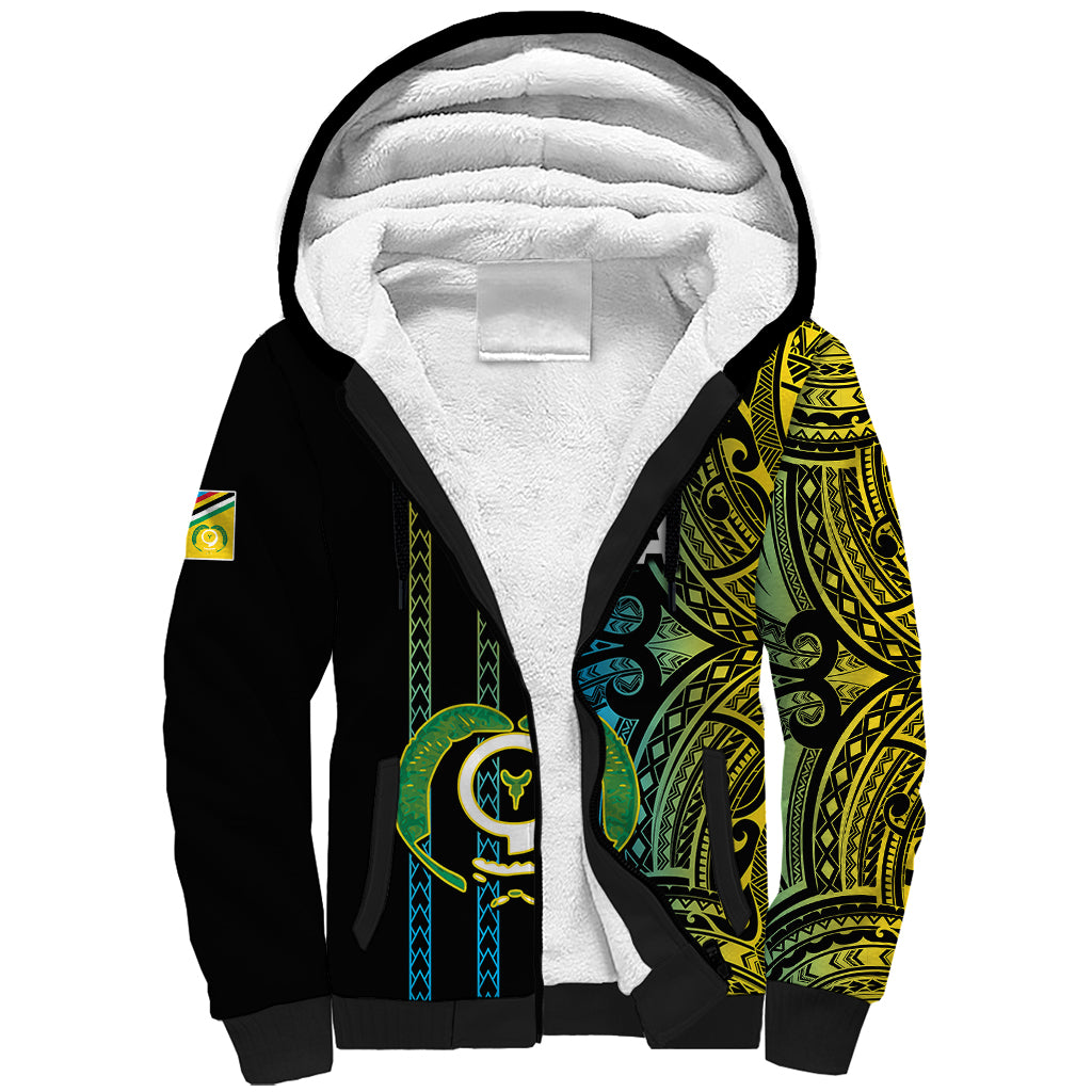 Custom Vanuatu Torba Sherpa Hoodie Polynesian Tribal LT6 Unisex Black - Polynesian Pride