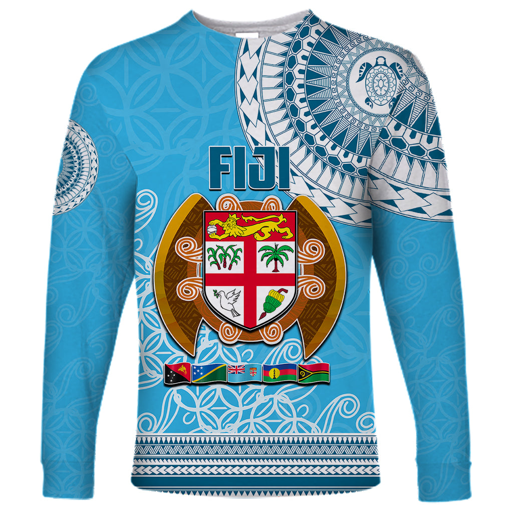 Fiji Long Sleeve Shirt Melanesian Festival 2023 LT6 Unisex Blue - Polynesian Pride