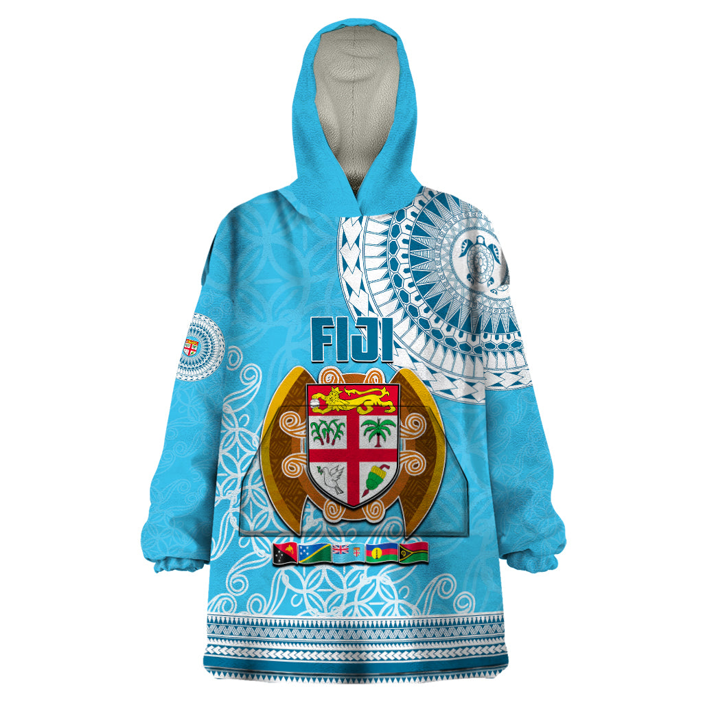 Fiji Wearable Blanket Hoodie Melanesian Festival 2023 LT6 One Size Blue - Polynesian Pride