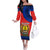 New Caledonia Off The Shoulder Long Sleeve Dress Melanesian Festival 2023 LT6 Women Red - Polynesian Pride