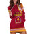 Tonga School Beulah College Hoodie Dress Tribal Pattern LT6 Maroon - Polynesian Pride