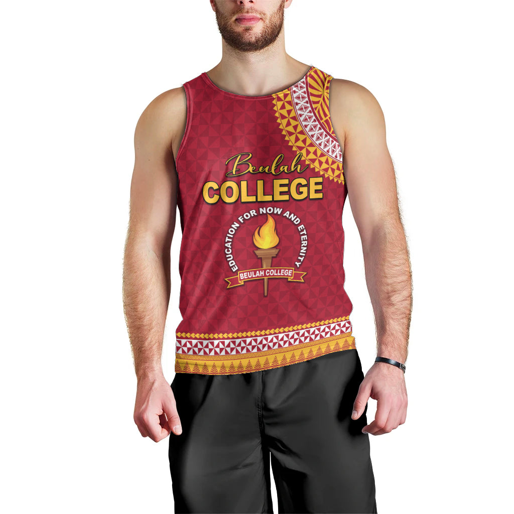 Tonga School Beulah College Men Tank Top Tribal Pattern LT6 - Polynesian Pride