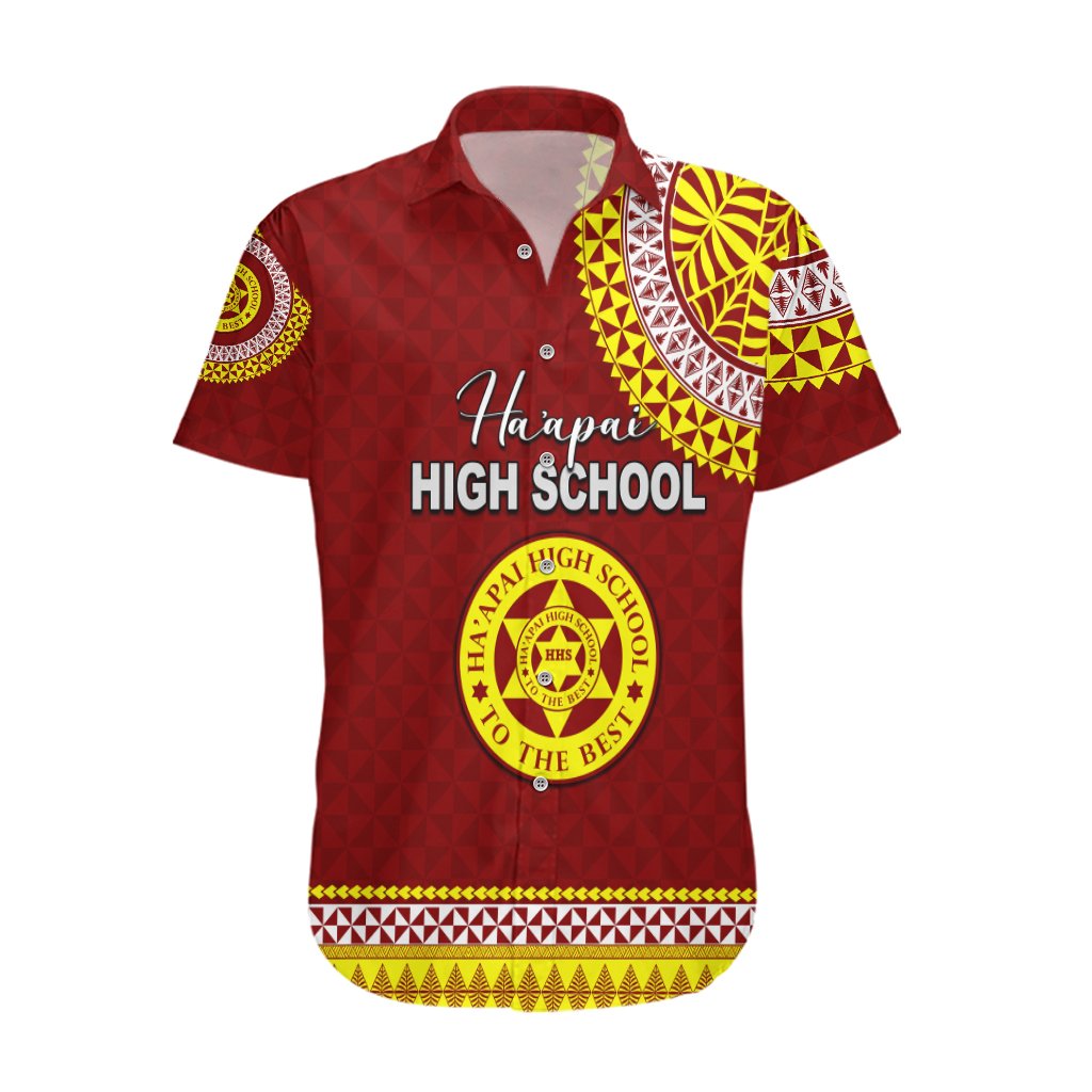 Tonga School Ha'apai High School Hawaiian Shirt Tribal Pattern LT6 Maroon - Polynesian Pride