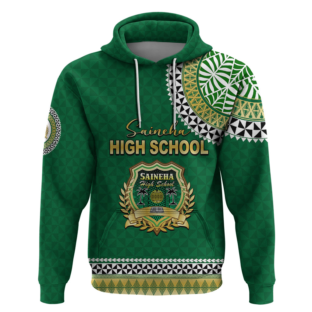 Tonga School Saineha High School Hoodie Tribal Pattern LT6 Green - Polynesian Pride