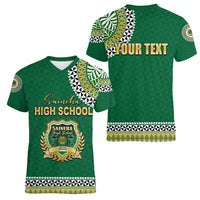 Tonga School Saineha High School Women V Neck T Shirt Tribal Pattern LT6 - Polynesian Pride