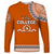 Tonga School Tailulu College Long Sleeve Shirt Tribal Pattern LT6 Unisex Orange - Polynesian Pride