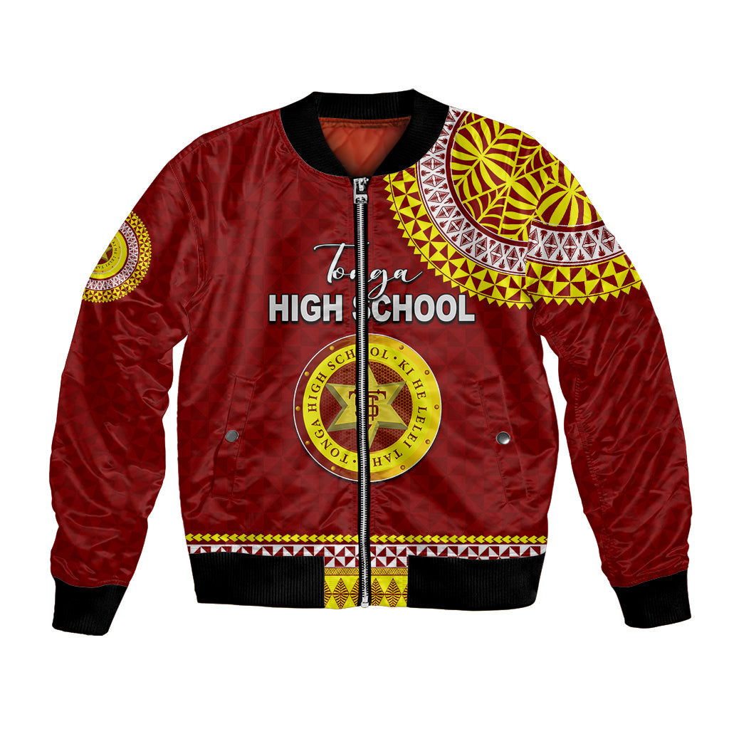 Tonga School Tonga High School Bomber Jacket Tribal Pattern LT6 Unisex Maroon - Polynesian Pride