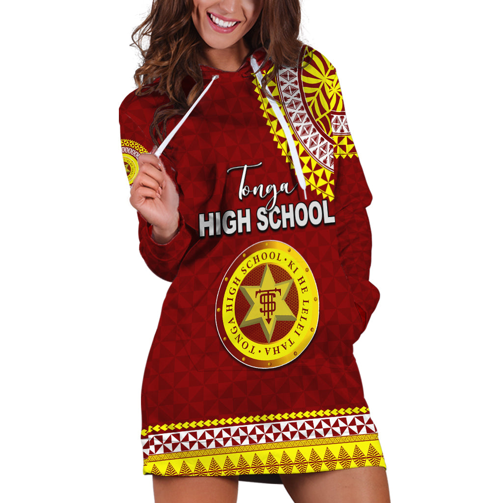 Tonga School Tonga High School Hoodie Dress Tribal Pattern LT6 Maroon - Polynesian Pride