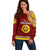 Tonga School Tonga High School Off Shoulder Sweater Tribal Pattern LT6 Women Maroon - Polynesian Pride