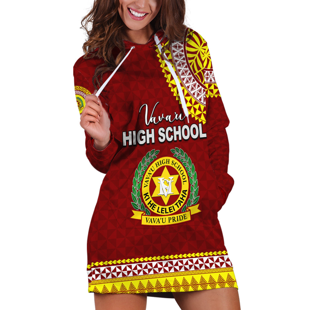 Tonga School Vava'u High School Hoodie Dress Tribal Pattern LT6 Maroon - Polynesian Pride