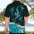 Polynesian Tribal Hawaiian Shirt with Sharks Tattoo Green LT6 - Polynesian Pride