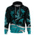 Polynesian Tribal Hoodie with Sharks Tattoo Green LT6 Green - Polynesian Pride