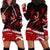 Polynesian Tribal Hoodie Dress with Sharks Tattoo Red LT6 - Polynesian Pride