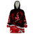 Polynesian Tribal Wearable Blanket Hoodie with Sharks Tattoo Red LT6 One Size Red - Polynesian Pride