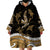 Polynesian Tribal Wearable Blanket Hoodie with Sharks Tattoo Gold LT6 - Polynesian Pride