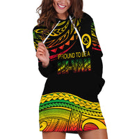 Custom Tribal Vanuatu Hoodie Dress Pround To Be A Ni-Van LT6 Black - Polynesian Pride