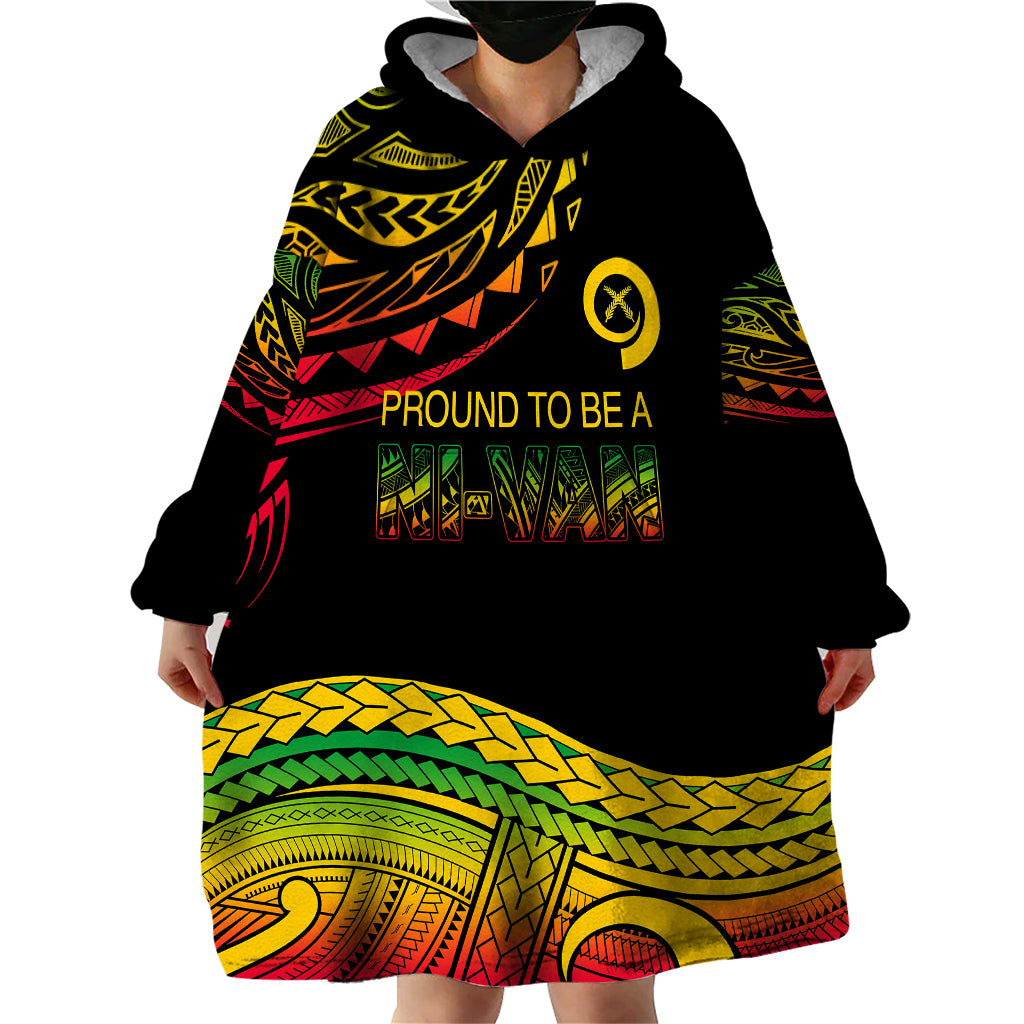 Custom Tribal Vanuatu Wearable Blanket Hoodie Pround To Be A Ni-Van LT6 - Polynesian Pride