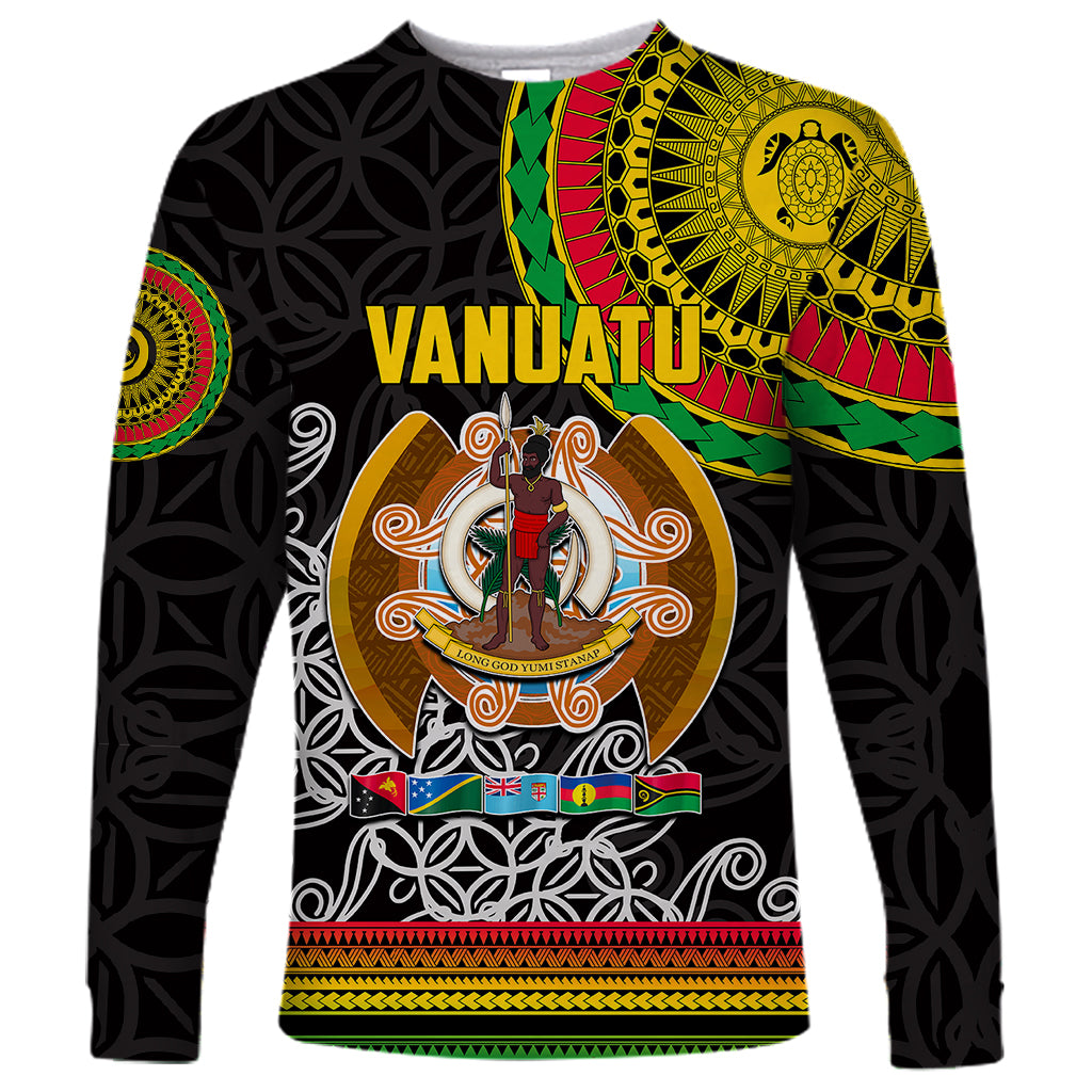 Vanuatu Long Sleeve Shirt Melanesian Festival LT6 Unisex Black - Polynesian Pride