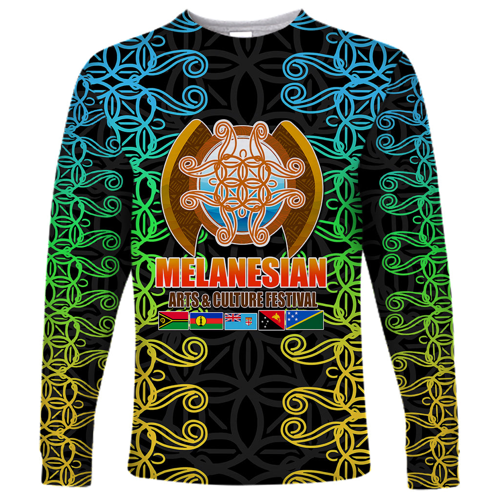 Melanesian Festival 2023 Long Sleeve Shirt Tribal Patterns LT6 Unisex Black - Polynesian Pride