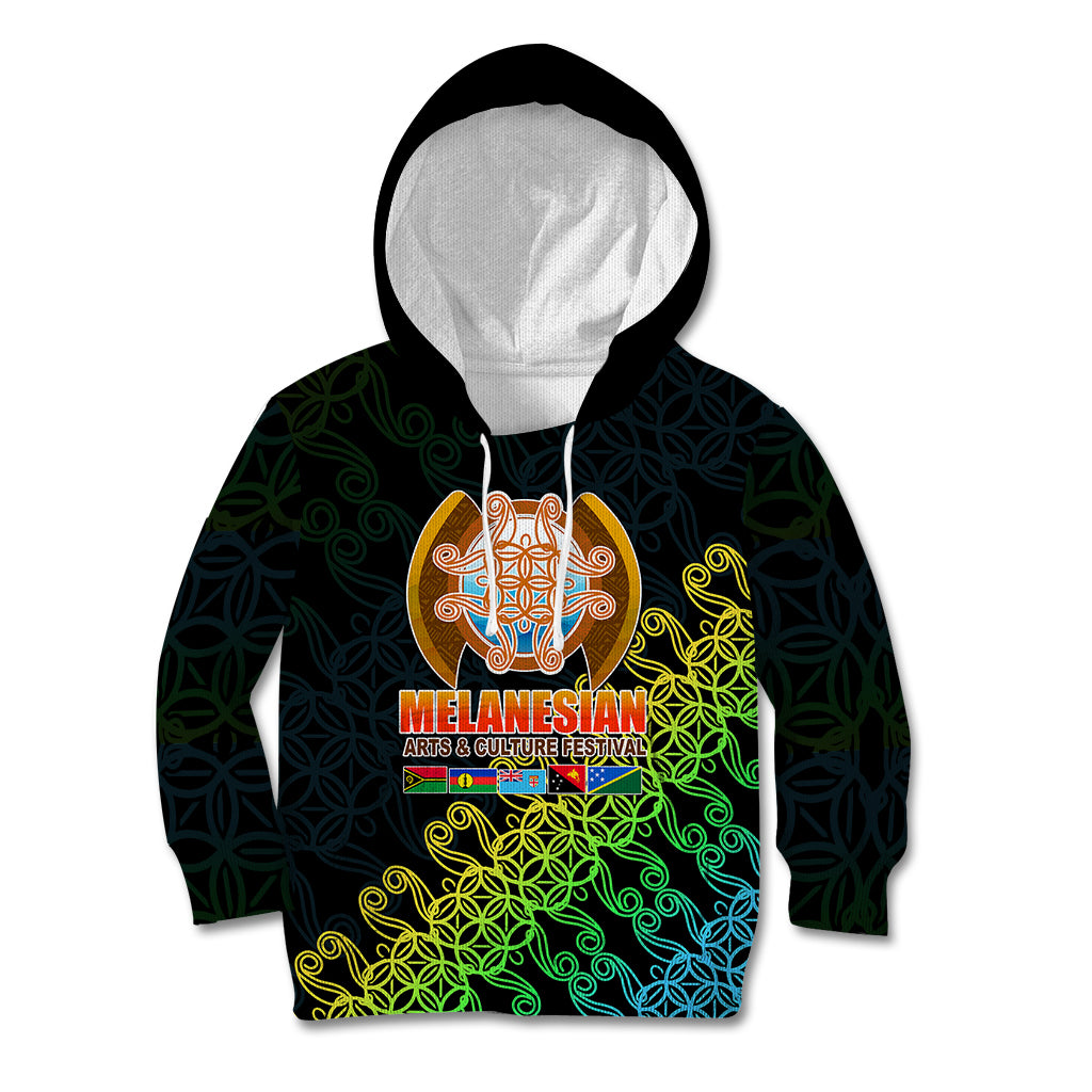 Melanesian Festival 2023 Kid Hoodie Fest'Napuan Black Style LT6 Hoodie Black - Polynesian Pride