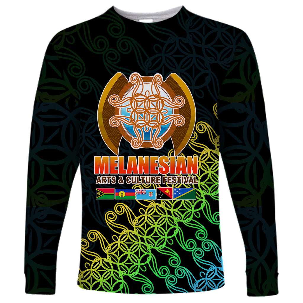 Melanesian Festival 2023 Long Sleeve Shirt Fest'Napuan Black Style LT6 Unisex Black - Polynesian Pride