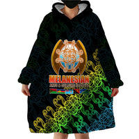 Melanesian Festival 2023 Wearable Blanket Hoodie Fest'Napuan Black Style LT6 - Polynesian Pride
