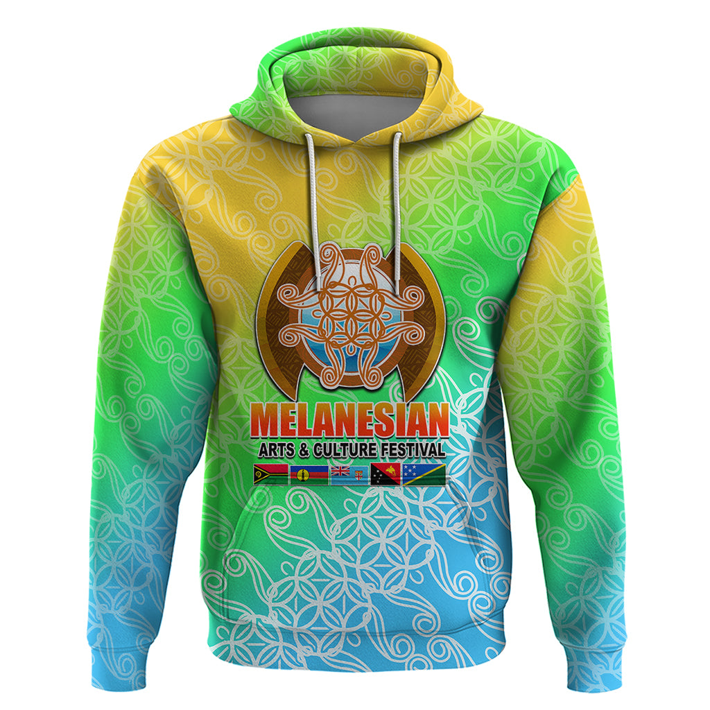 Melanesian Festival 2023 Hoodie FestNapuan Colorful Style LT6 Green - Polynesian Pride