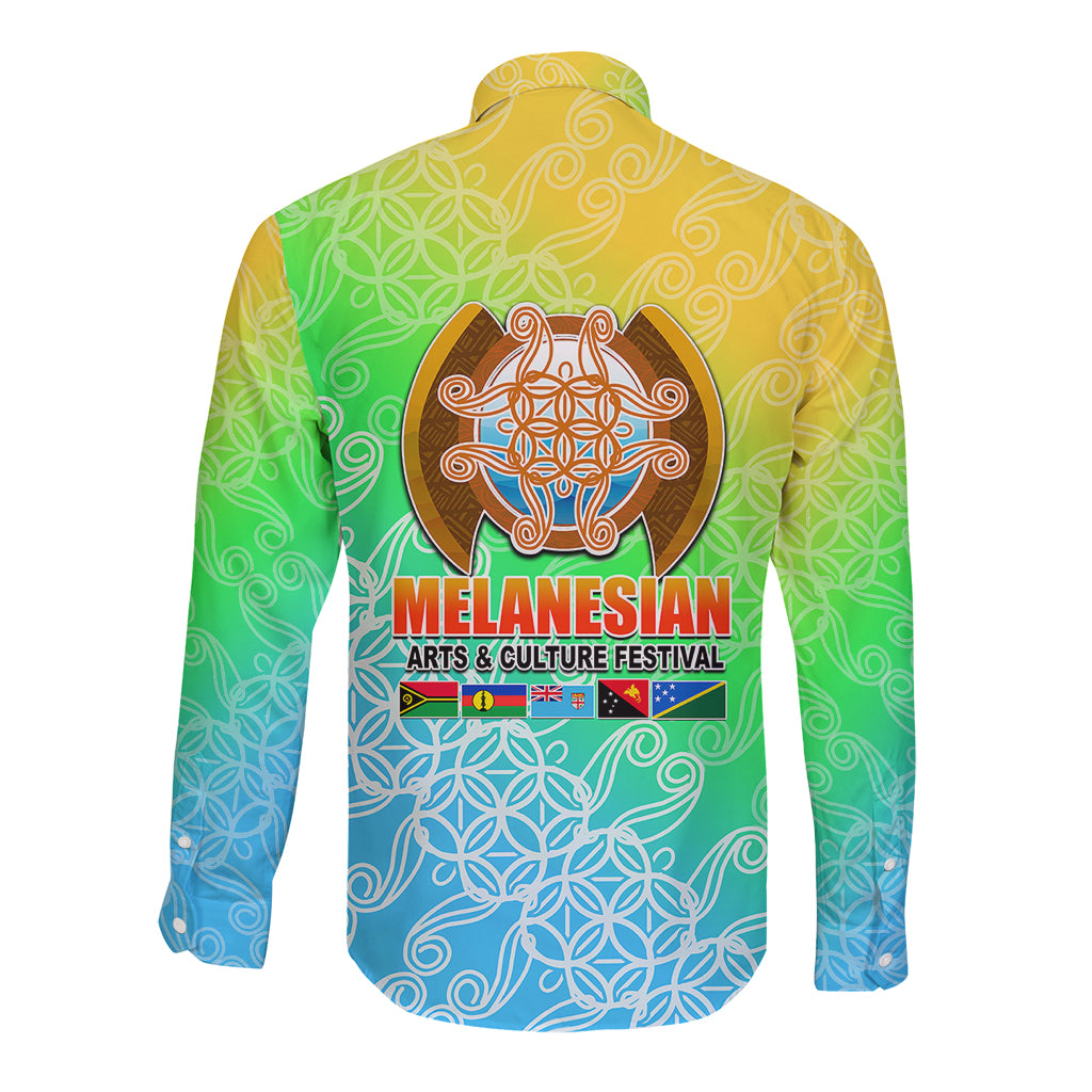 Melanesian Festival 2023 Long Sleeve Button Shirt Fest'Napuan Colorful Style LT6 - Polynesian Pride
