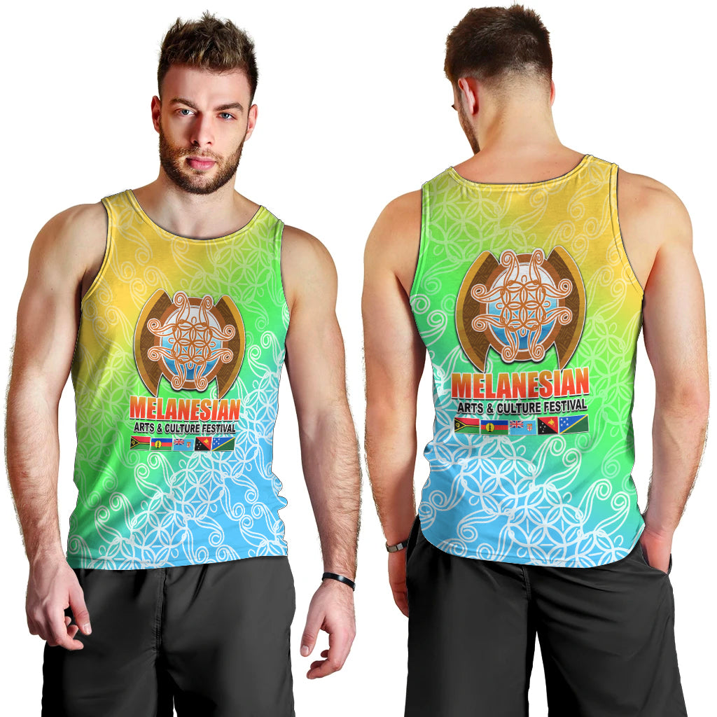 Melanesian Festival 2023 Men Tank Top Fest'Napuan Colorful Style LT6 - Polynesian Pride