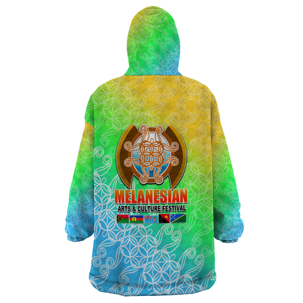 Melanesian Festival 2023 Wearable Blanket Hoodie Fest'Napuan Colorful Style LT6 - Polynesian Pride