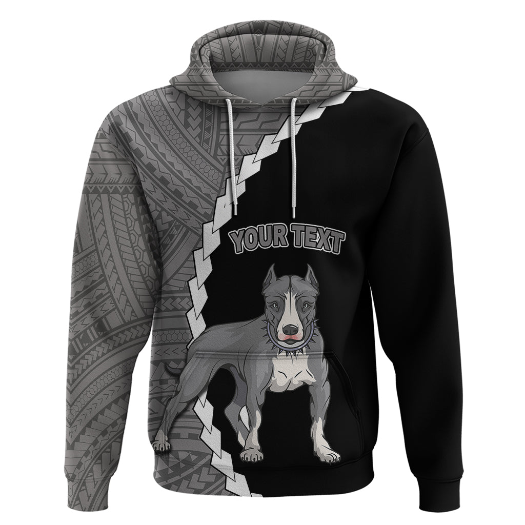 Custom Pitbull Dog Hoodie With Polynesian Tribal Tattoo LT6 Pullover Hoodie Black - Polynesian Pride