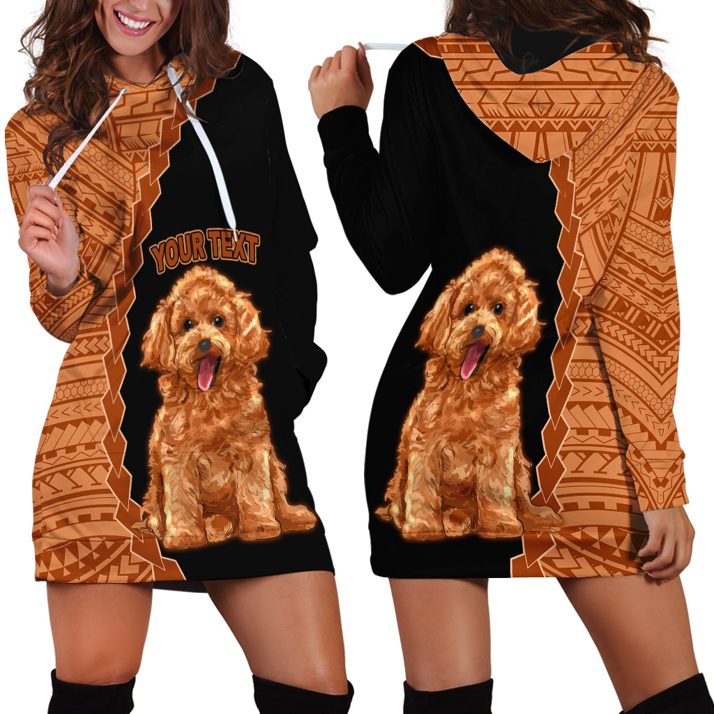 Custom Poodle Dog Hoodie Dress With Polynesian Tribal Tattoo LT6 - Polynesian Pride