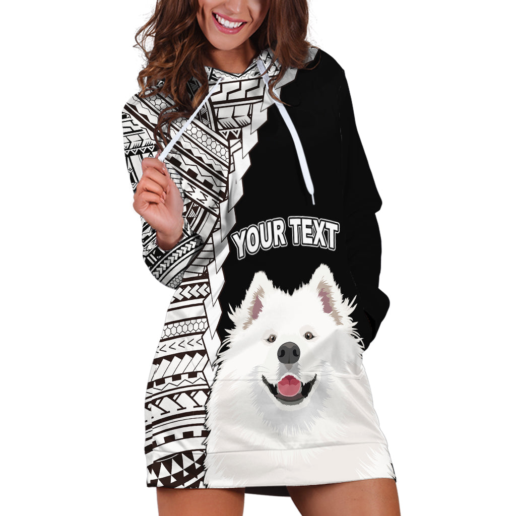 Custom Samoyed Dog Hoodie Dress With Polynesian Tribal Tattoo LT6 Black - Polynesian Pride