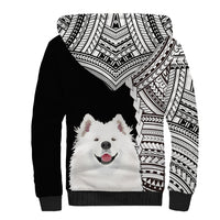 Custom Samoyed Dog Sherpa Hoodie With Polynesian Tribal Tattoo LT6 - Polynesian Pride