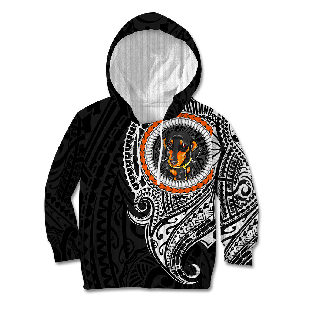 Polynesian Dachshund Dog Kid Hoodie Dog In My Heart LT6 Hoodie Black - Polynesian Pride