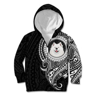 Polynesian Samoyed Dog Kid Hoodie Dog In My Heart LT6 Zip Hoodie Black - Polynesian Pride