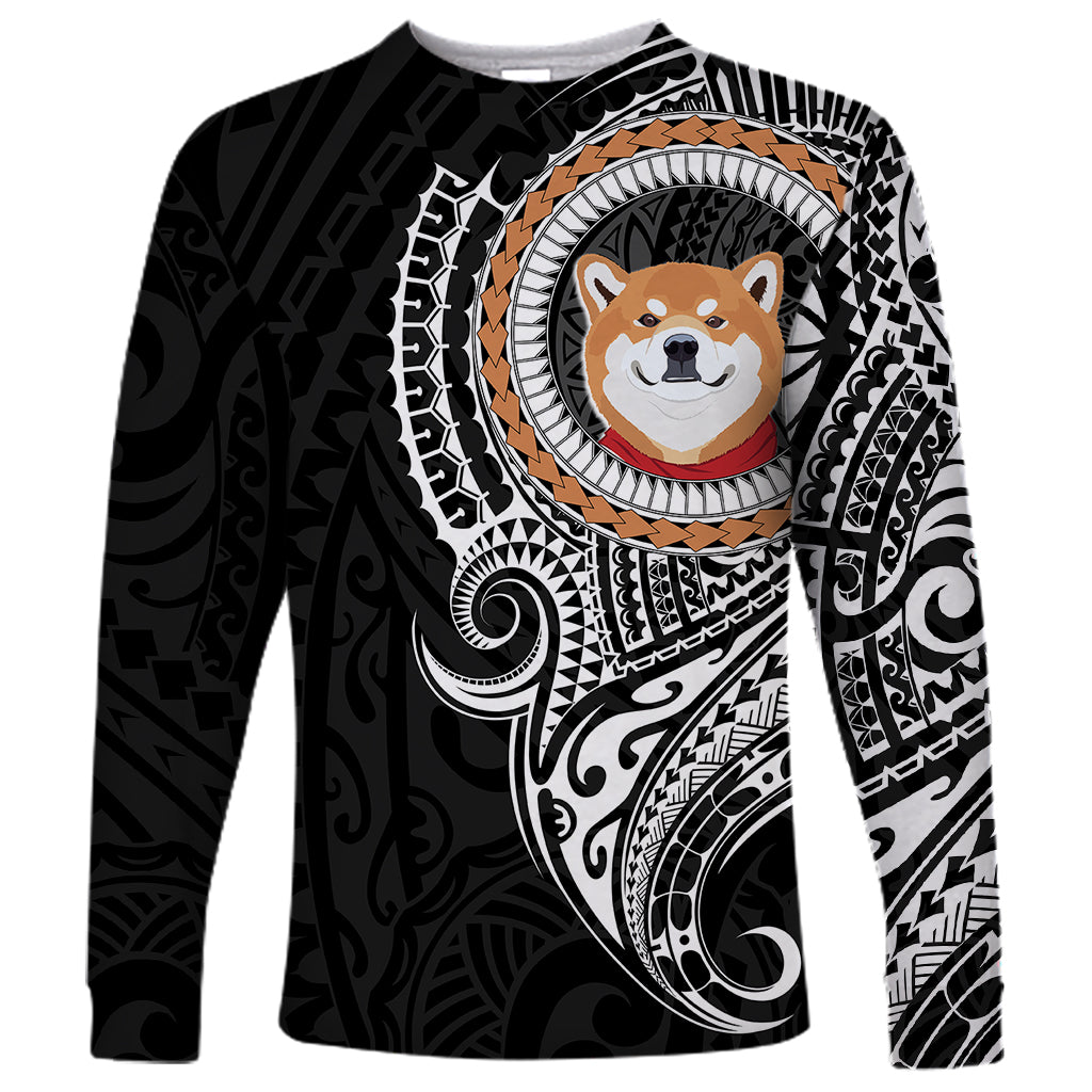 Polynesian Shiba Inu Dog Long Sleeve Shirt Dog In My Heart LT6 Unisex Black - Polynesian Pride