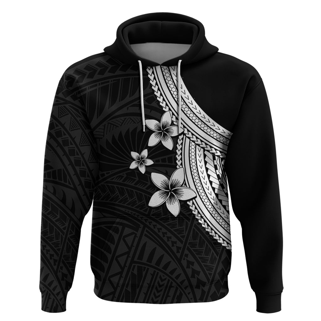 Polynesian Hoodie With Plumeria Flower White LT6 White - Polynesian Pride