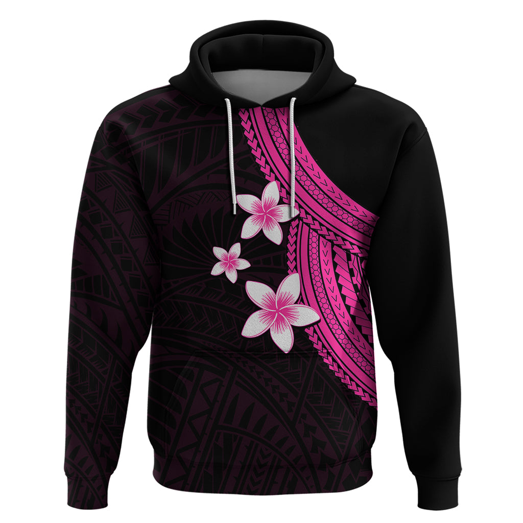 Polynesian Hoodie With Plumeria Flower Pink LT6 Pink - Polynesian Pride