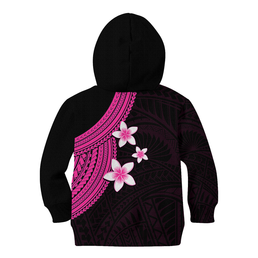 Polynesian Kid Hoodie With Plumeria Flower Pink LT6 - Polynesian Pride