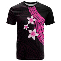 Polynesian T Shirt With Plumeria Flower Pink LT6 Pink - Polynesian Pride