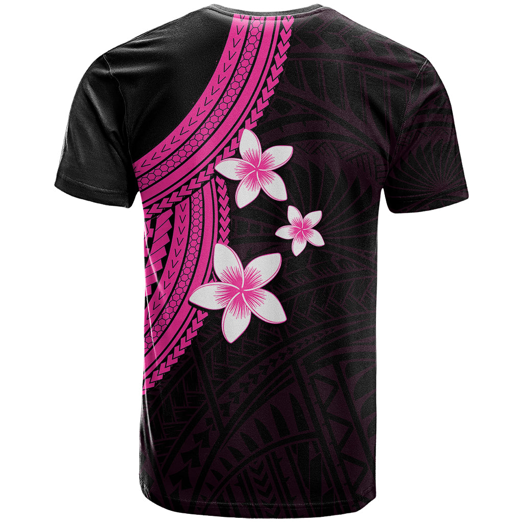 Polynesian T Shirt With Plumeria Flower Pink LT6 - Polynesian Pride