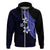 Polynesian Hoodie With Plumeria Flower Blue LT6 - Polynesian Pride