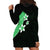 Polynesian Hoodie Dress With Plumeria Flower Green LT6 - Polynesian Pride