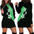 Polynesian Hoodie Dress With Plumeria Flower Green LT6 - Polynesian Pride