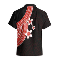 Polynesian Hawaiian Shirt With Plumeria Flower Red LT6 - Polynesian Pride